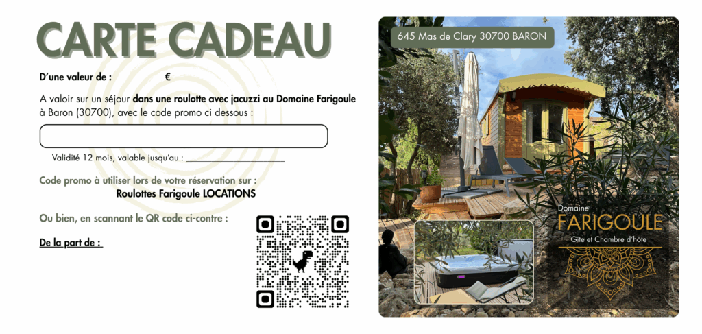 CARTE CADEAU au Domaine Farigoule